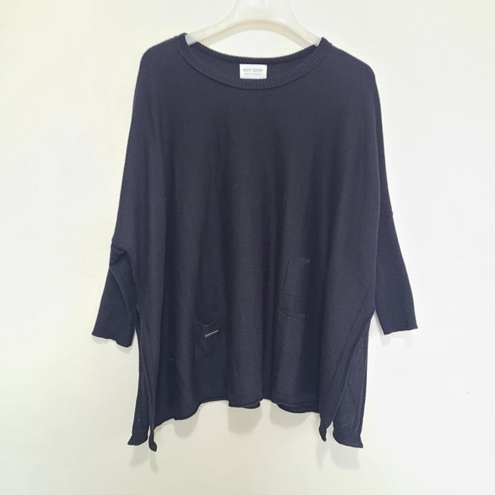 Mer Sea Women’s Catalina Sweater Oversized Black Knit Top Casual